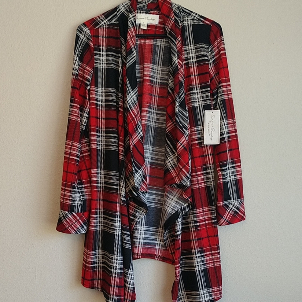 Plaid Waterfall Cardigan